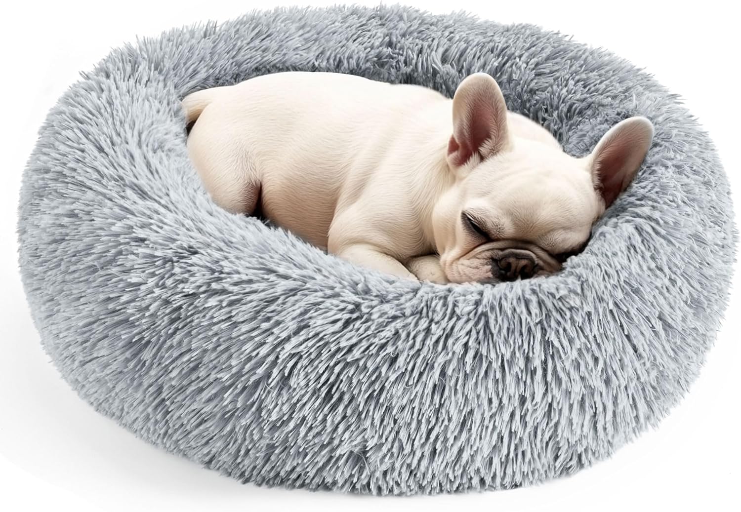 Hamdan Calming Donut Pet Bed 20" Light Grey
