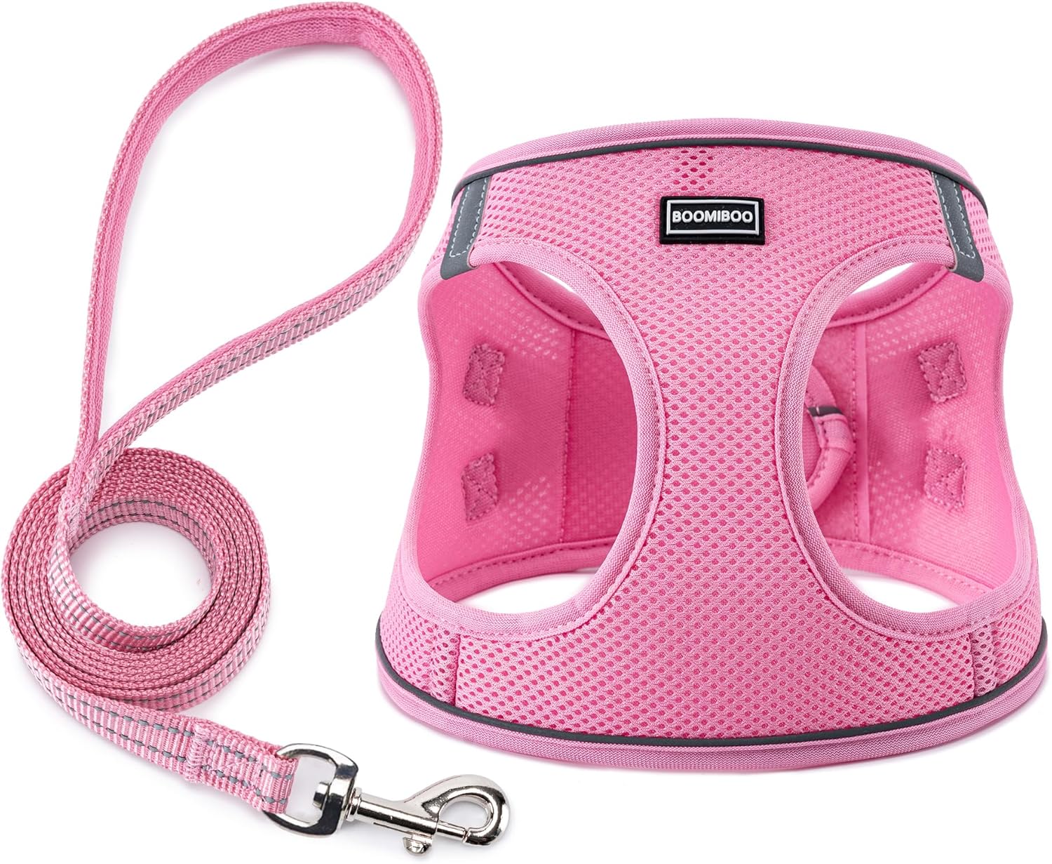 Hamdan No-Pull Reflective Dog Harness Set Pink XS