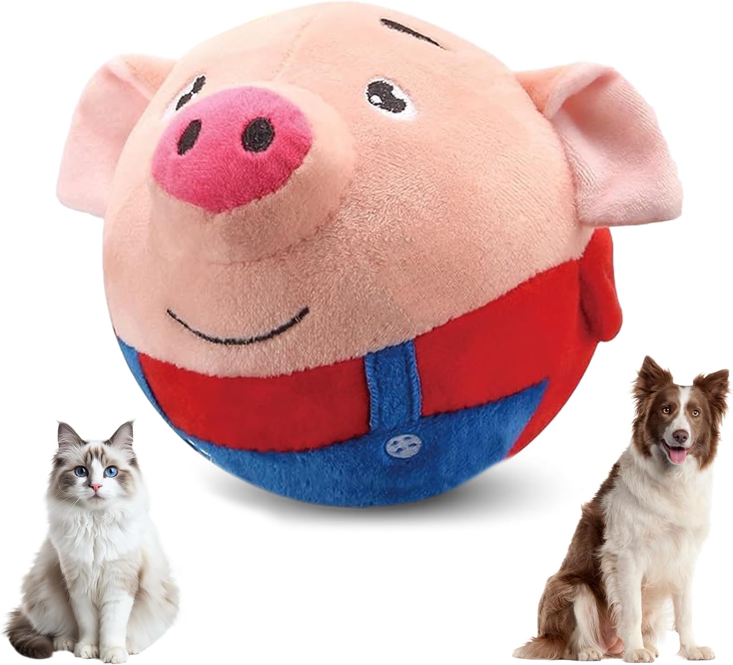 Hamdan Active Squeaky Red Pig Dog Toy