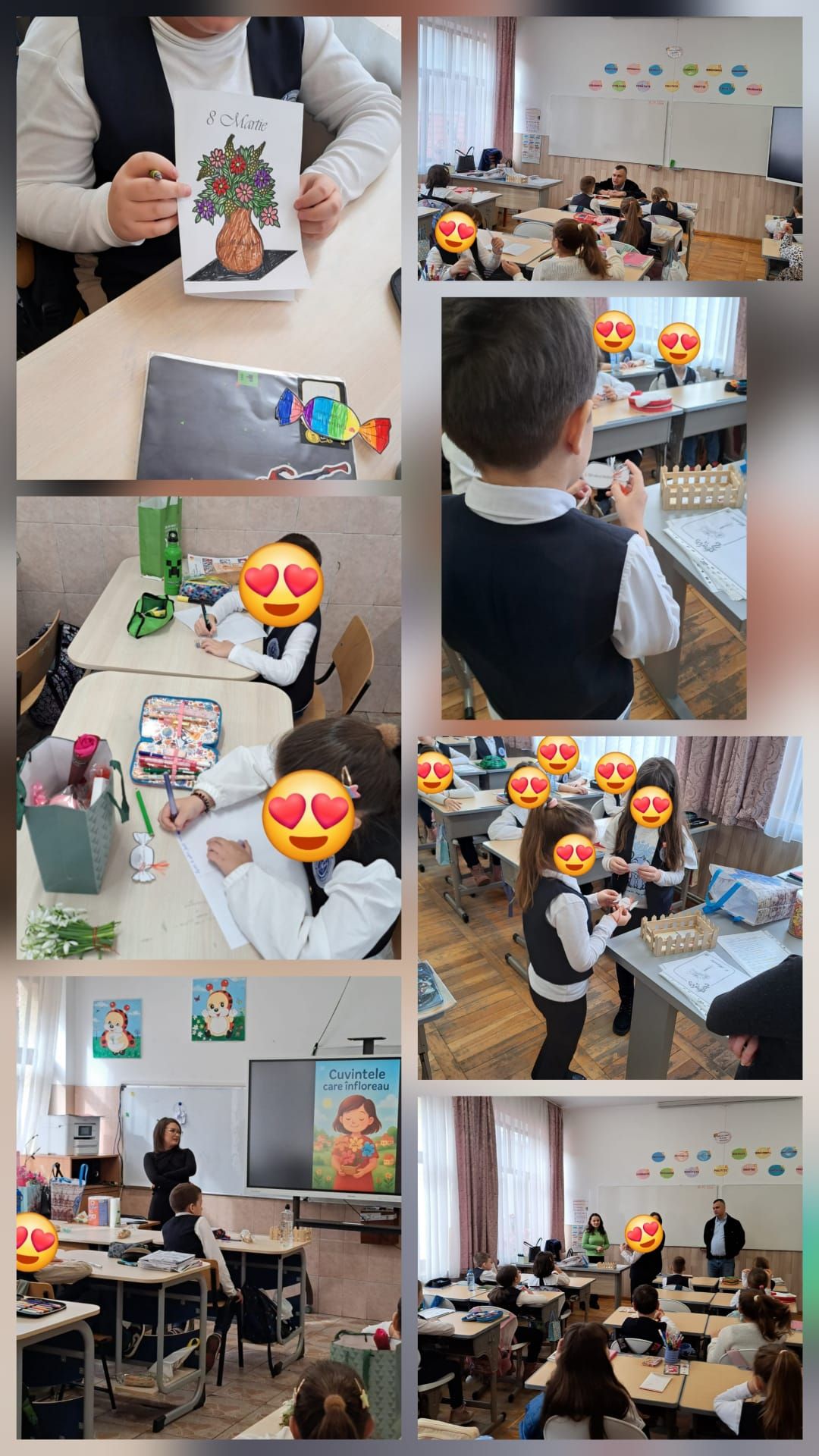 Activitate educativă dedicată primăverii și tradiției Mărțișorului, în care elevii au descoperit bucuria complimentelor, a aprecierii și a mesajelor de recunoștință oferite celor dragi.
