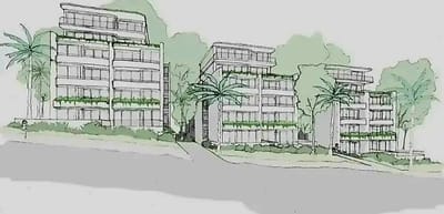 3 x 6 storey development proposal in quiet Mona Vale cul-de-sac