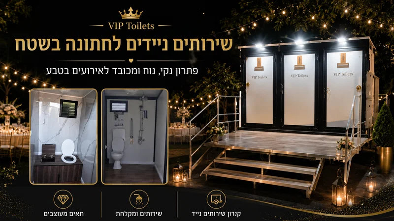 שירותים ניידים לחתונה בשטח – מחיר ואפשרויות | VIP Toilets
