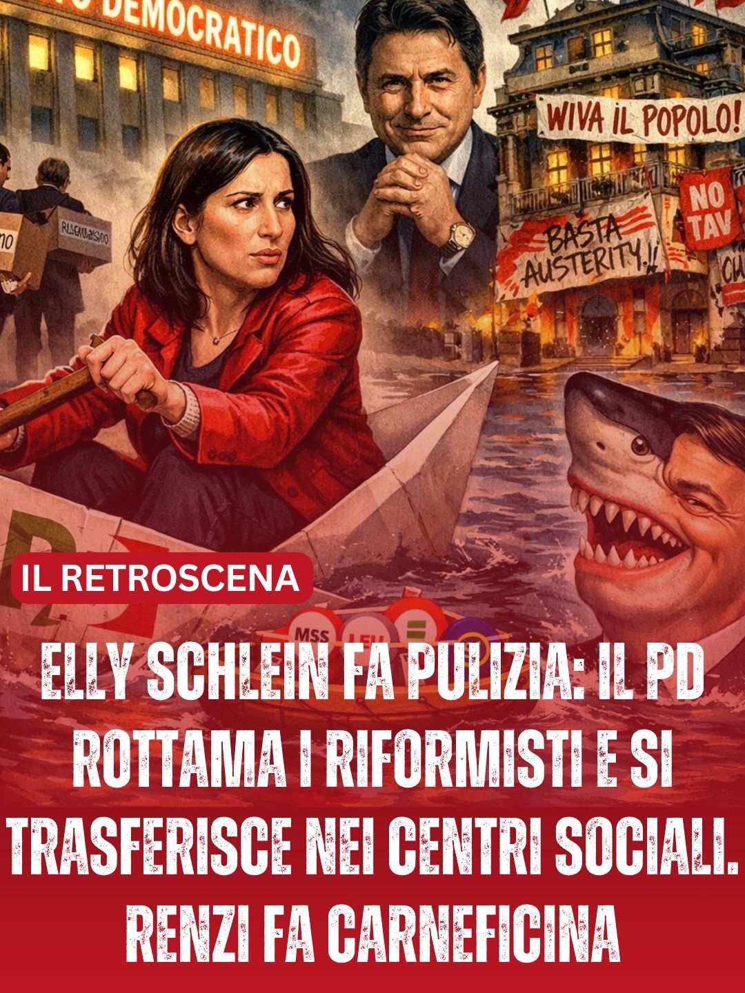 Elly Schlein fa pulizia: il PD rottama i riformisti e si trasferisce nei centri sociali