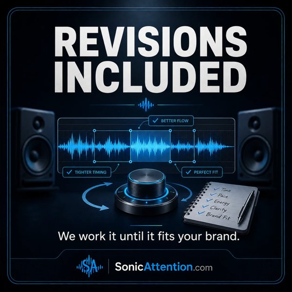 Revisions included — we work until it fits your brand. SonicAttention.com