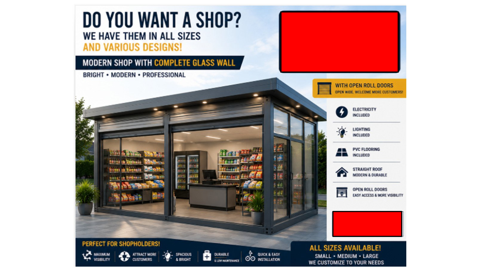 shop with roll doors
