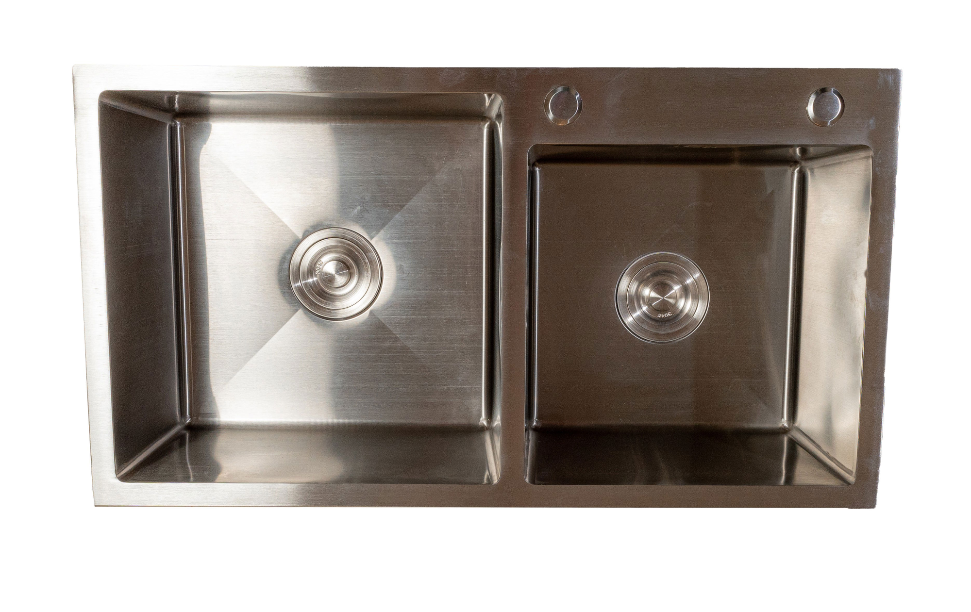 Handmade 2-Bowl Sink 78×43 cm – Nickel Finish