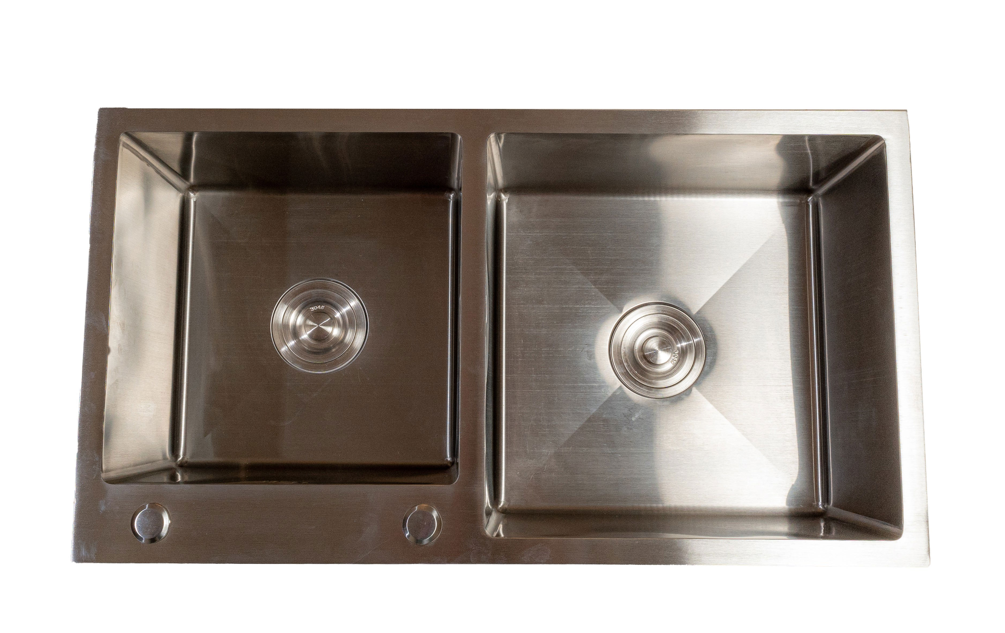 Handmade 2-Bowl Sink 82×45 cm – Nickel Finish