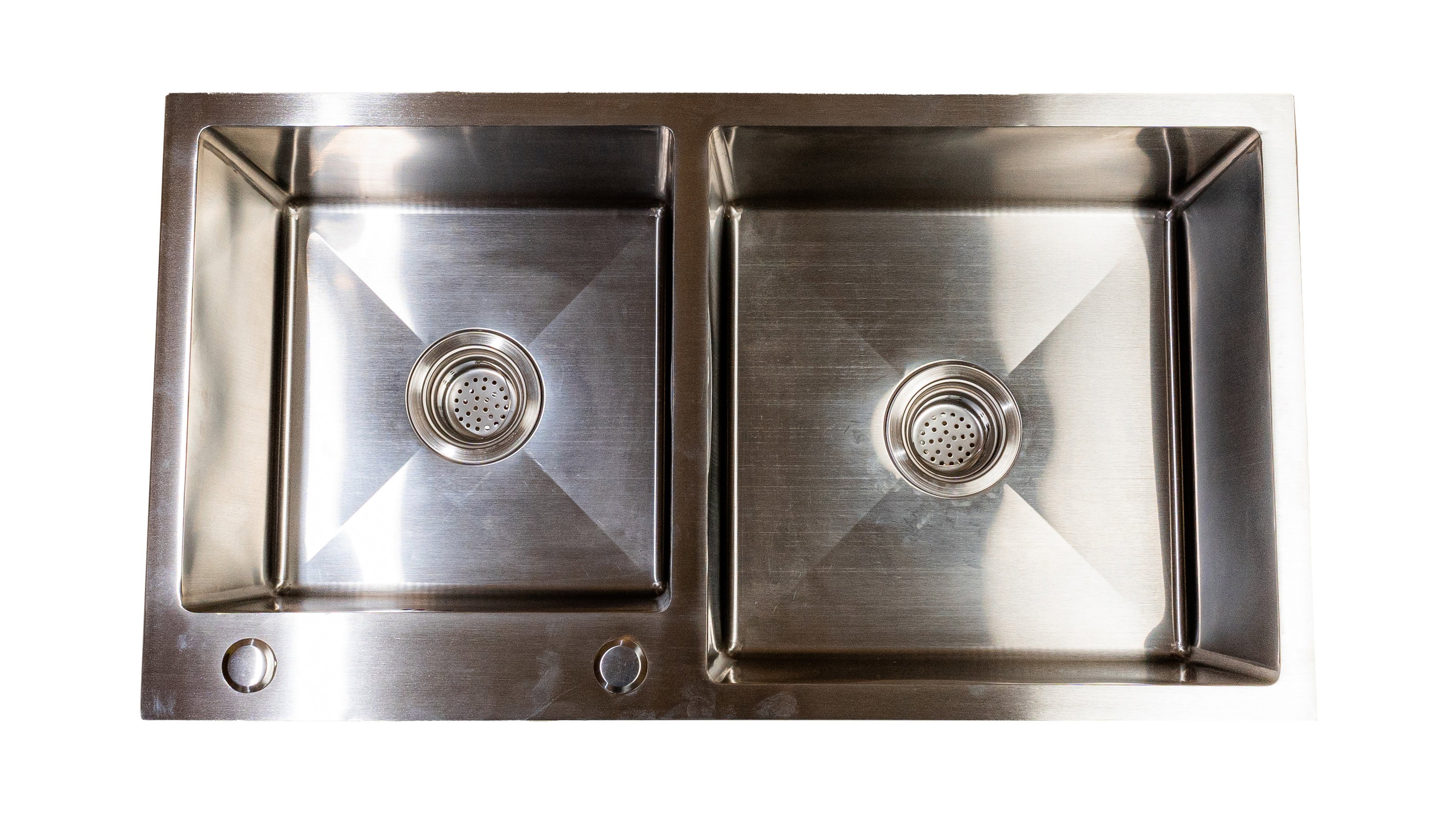 Handmade 2-Bowl Sink 82×45 cm – Nickel Finish