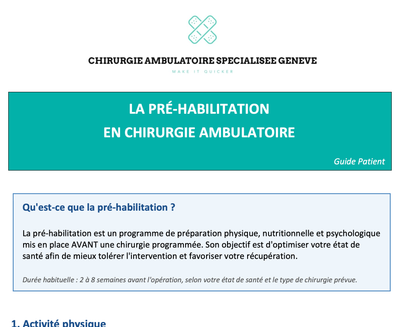 Pré-Habilitation en Chirurgie Ambulatoire