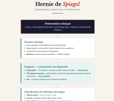 Organigramme de prise en charge des hernies de Spiegel