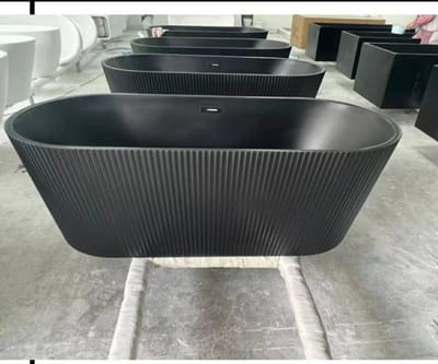 1700mm, 1500mm straight round Black freestanding luxury Bathtub