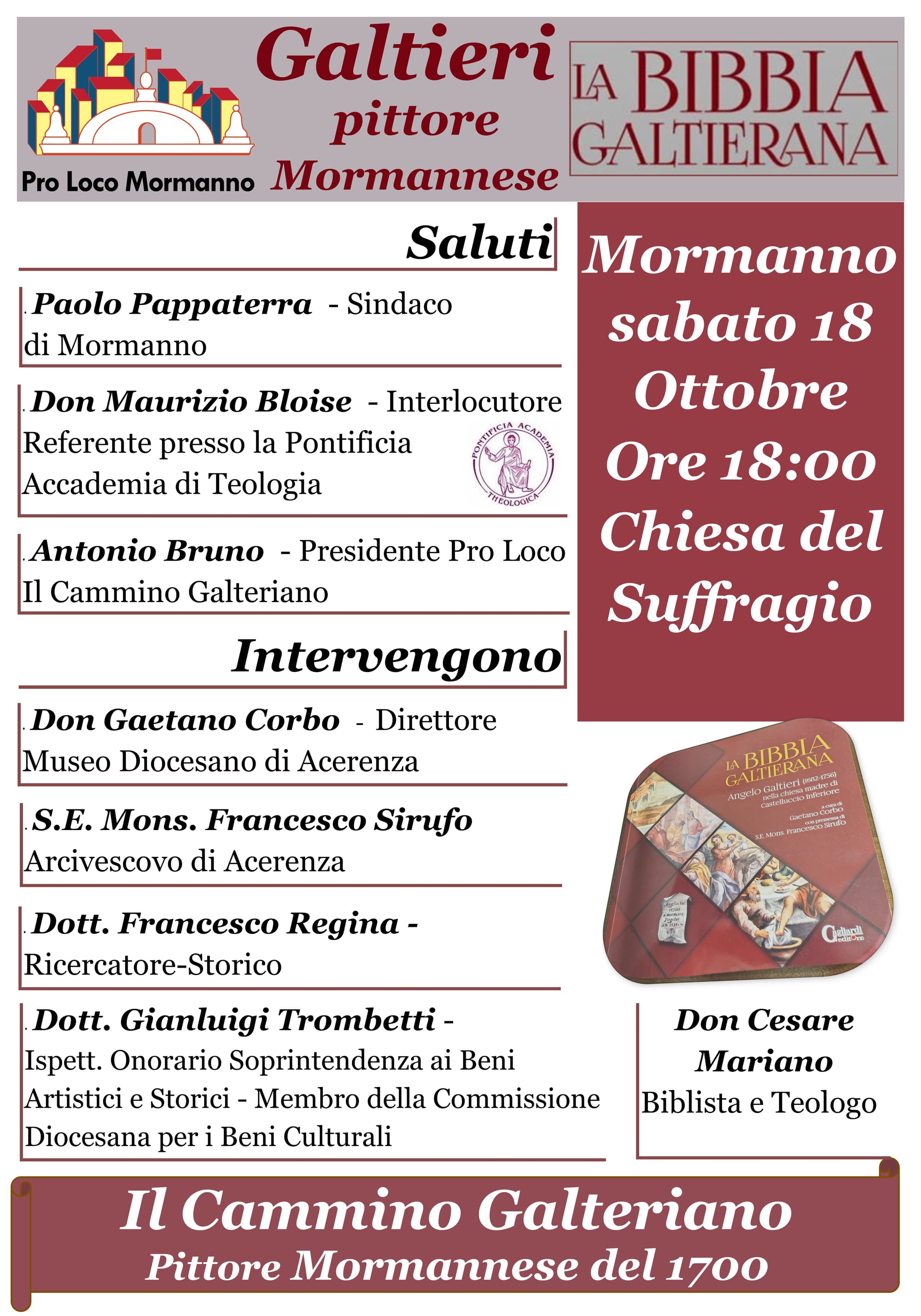 IL cammino Galteriano pittore Mormannese del 1700