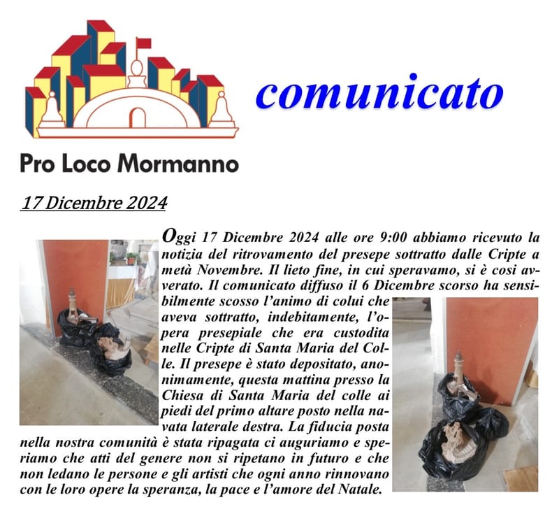 COMUNICATO STAMPA 17 DICEMBRE 2024