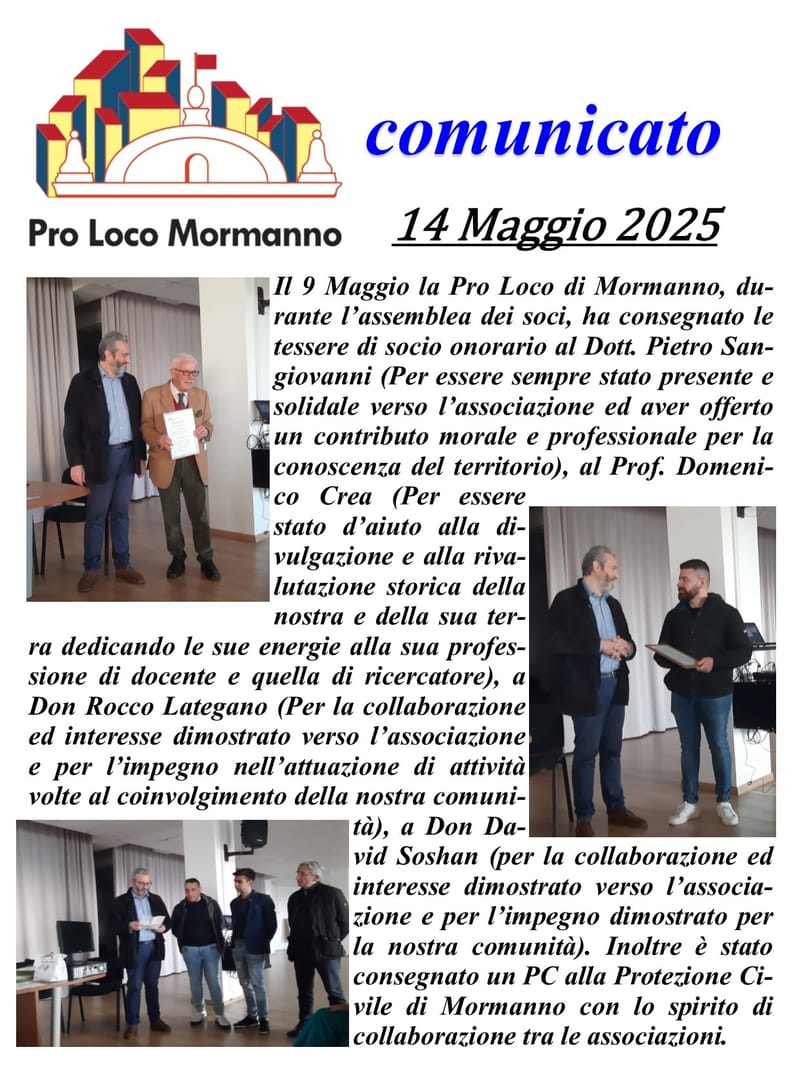 COMUNICATO STAMPA 14 MAGGIO 2025