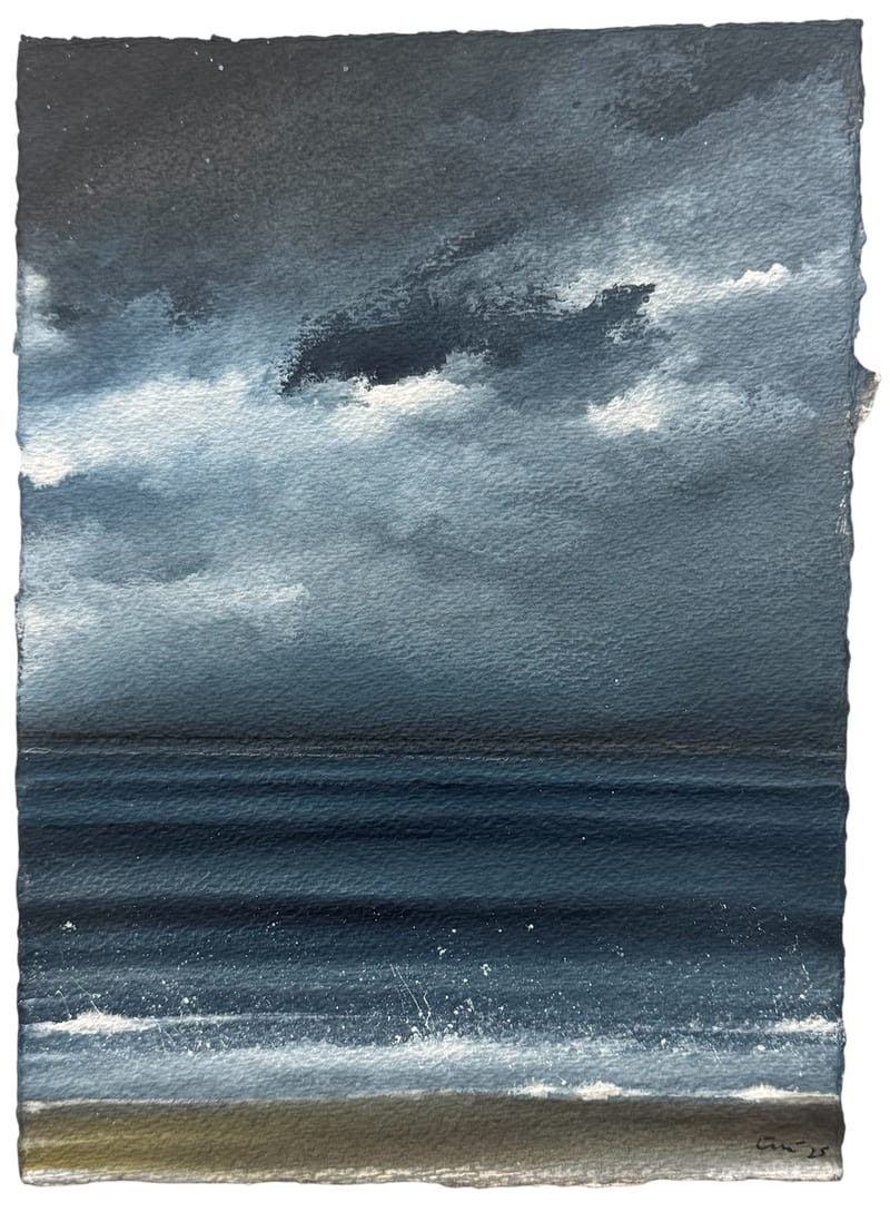 Tirando piedras a la orilla (de noche), 2025