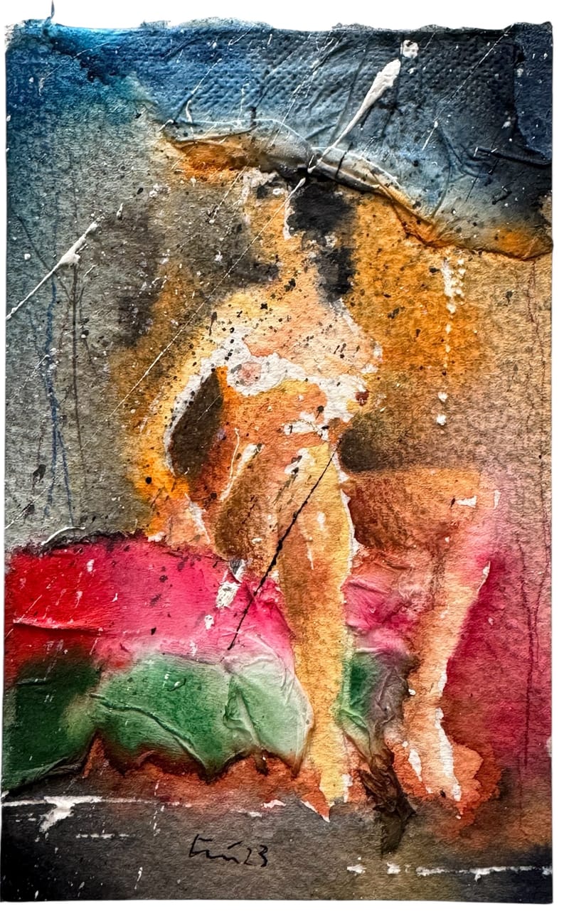 Mujer sentada en la cama (2023)