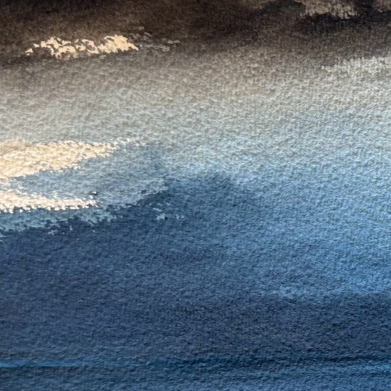 Anocheciendo, mar adentro; calma(2025)