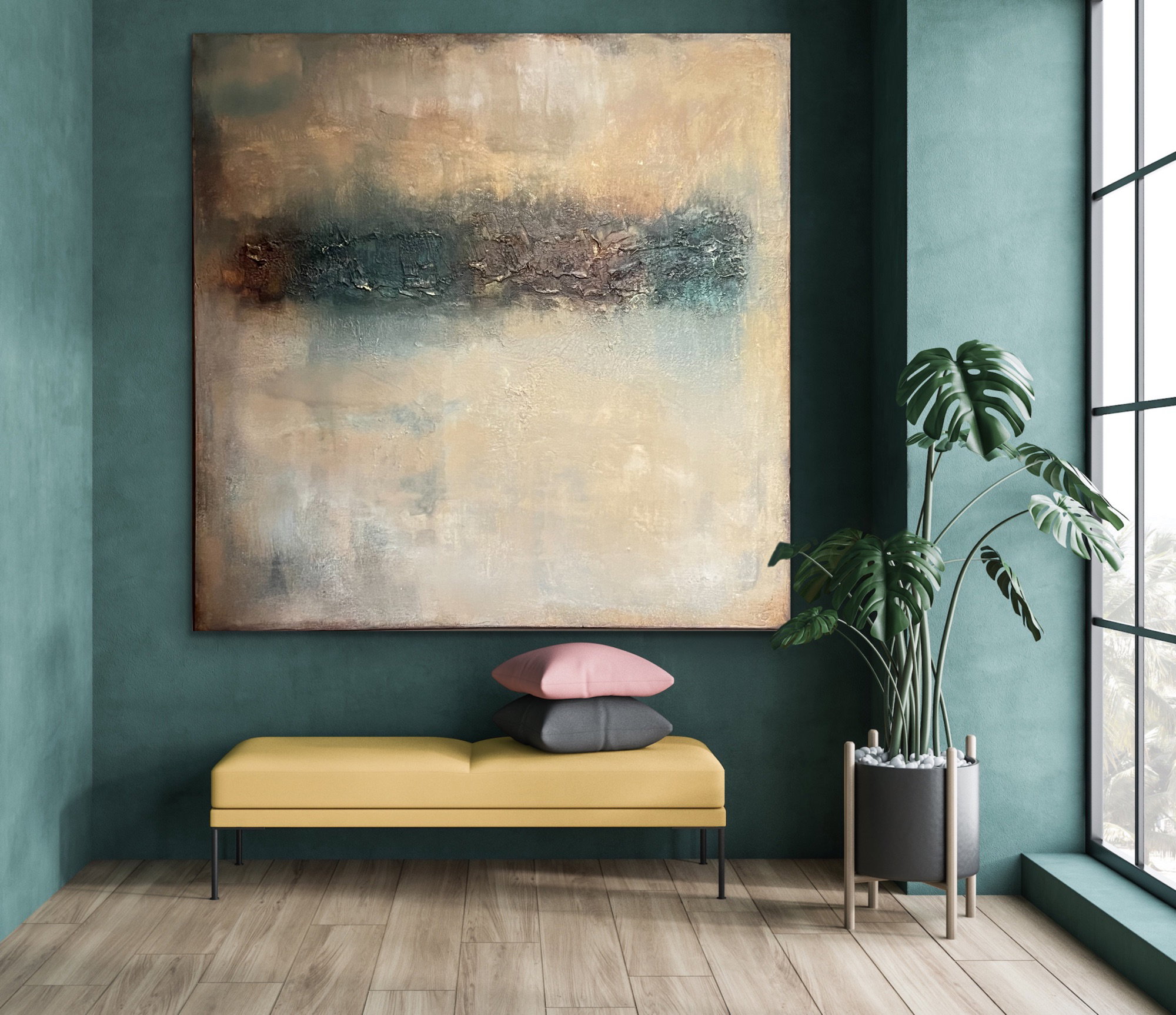 Lunt i grønt - 60x60 - p.e