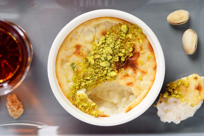 Saffron Pistachio Pudding