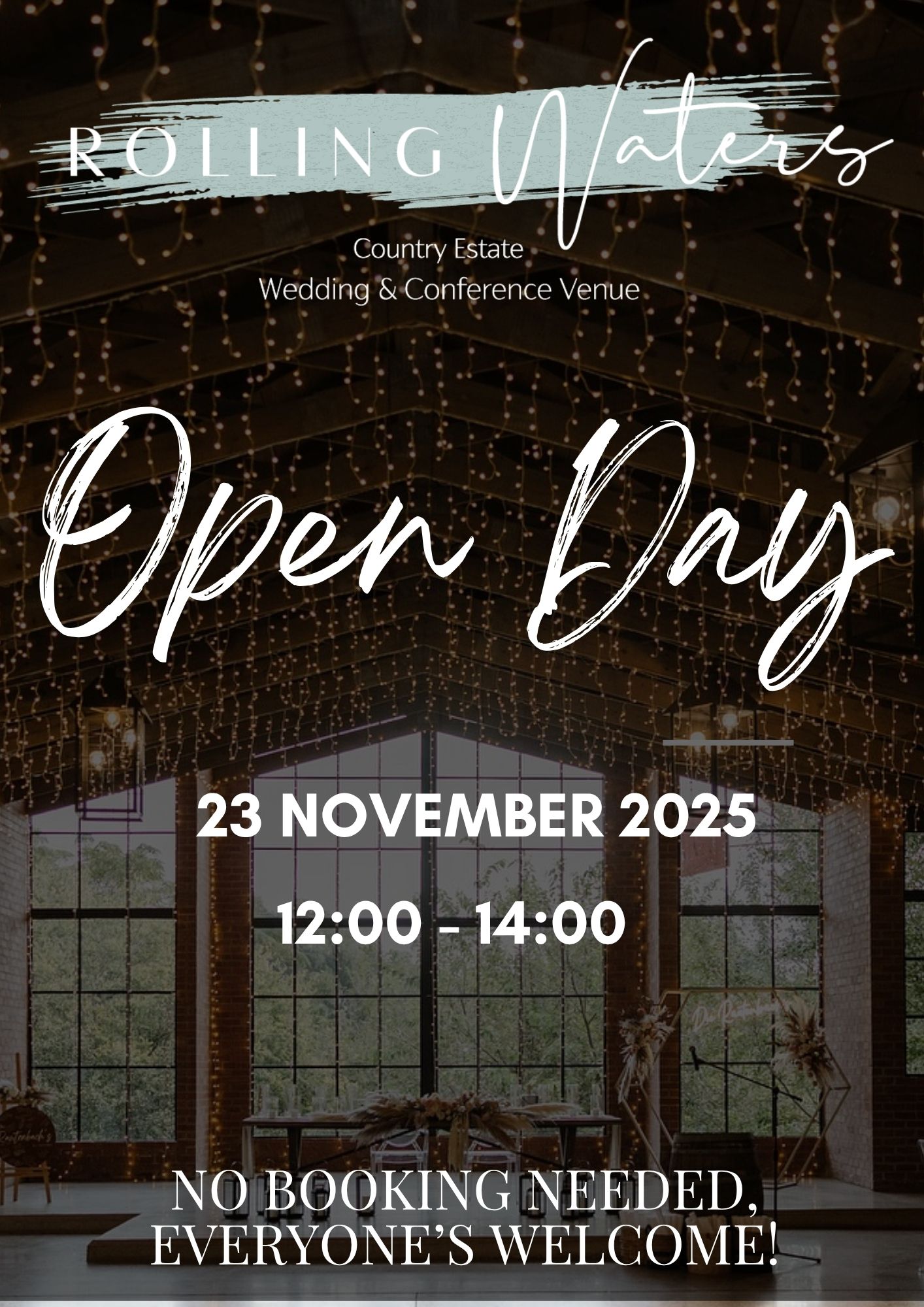 Rolling Waters Wedding Venue Open Day
