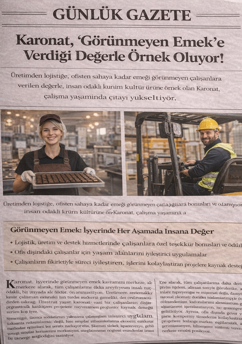 Karonat'ta Tüm Emekler Görünür