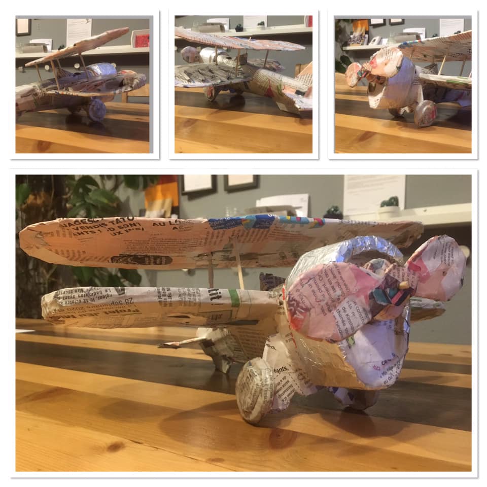 projet d'avion en papier maché
