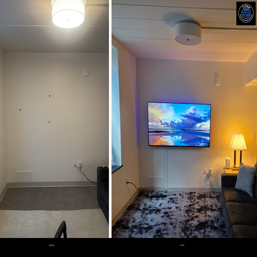 Clean-Look TV Installation with Wire Concealment