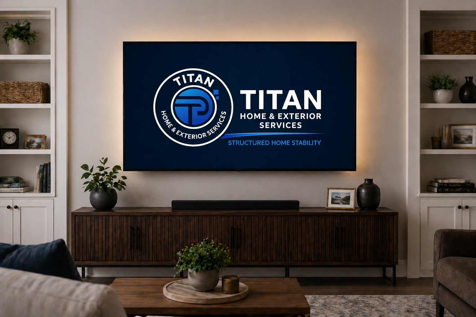Professional TV wall mounting and wire concealment in Grand Rapids by Titan Home Services