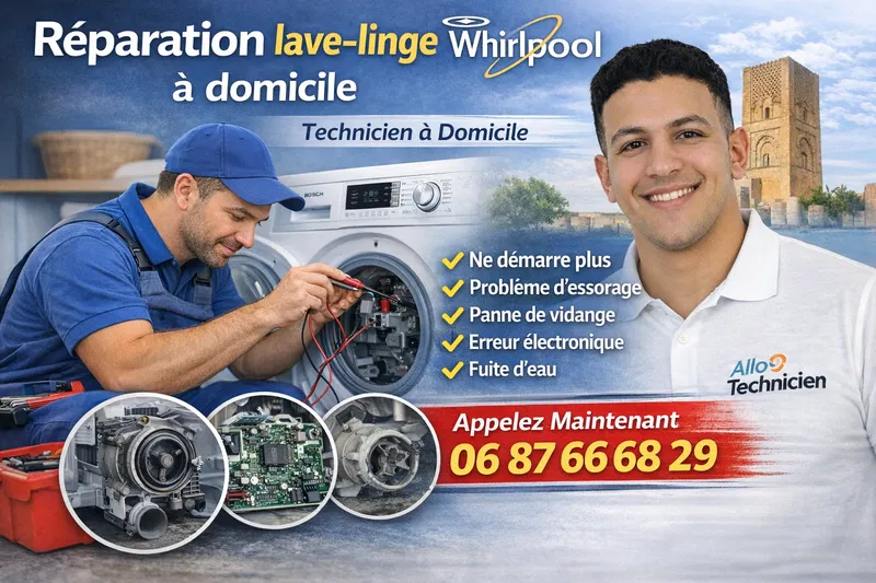 Réparation lave-linge Whirlpool à Rabat | Technicien à domicile