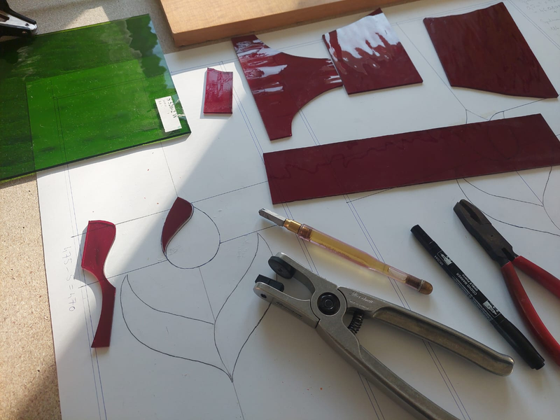 Tulipános konyhaszekrény ajtóbetét