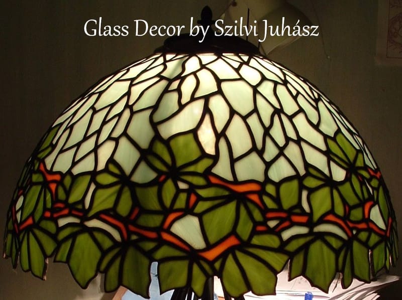 borostyános TIffany lámpa