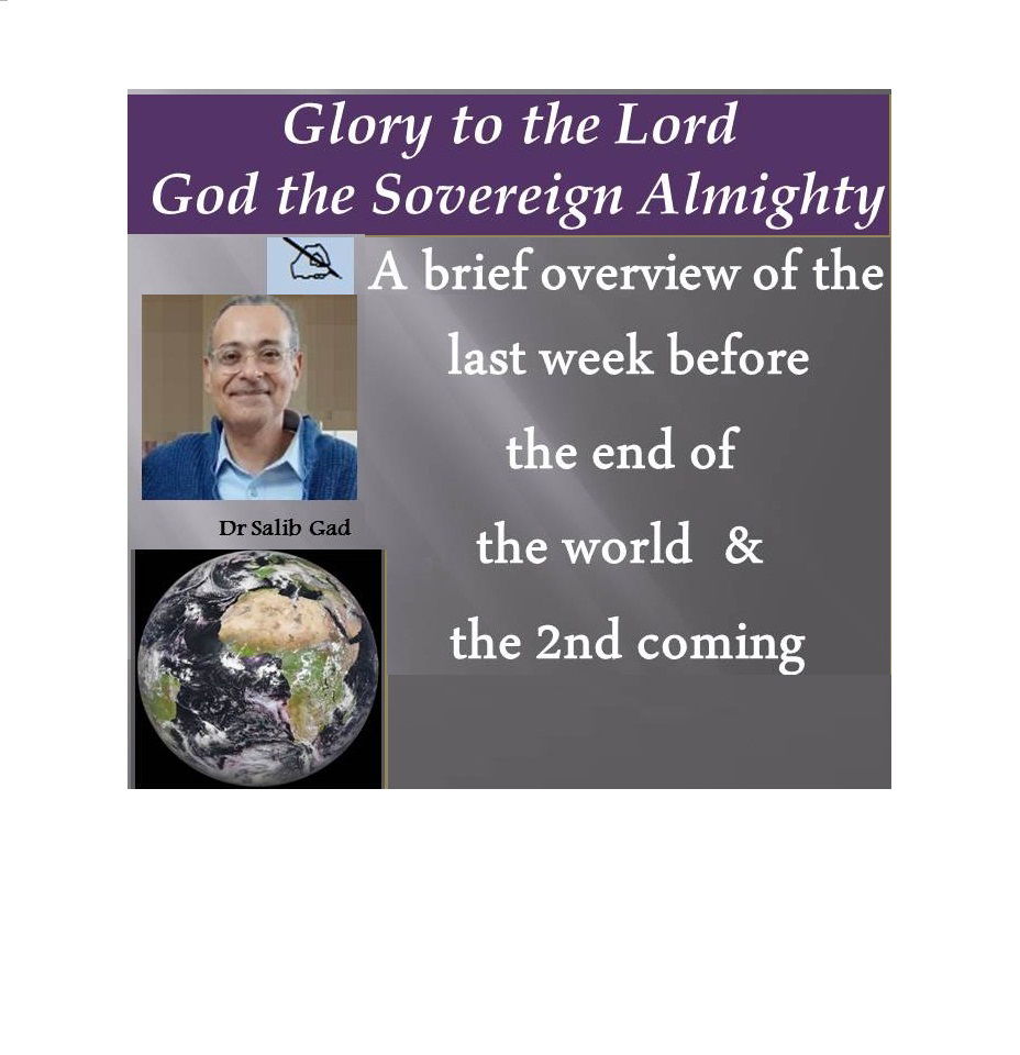 A brief overview of the last week before the end of the world & the 2nd coming