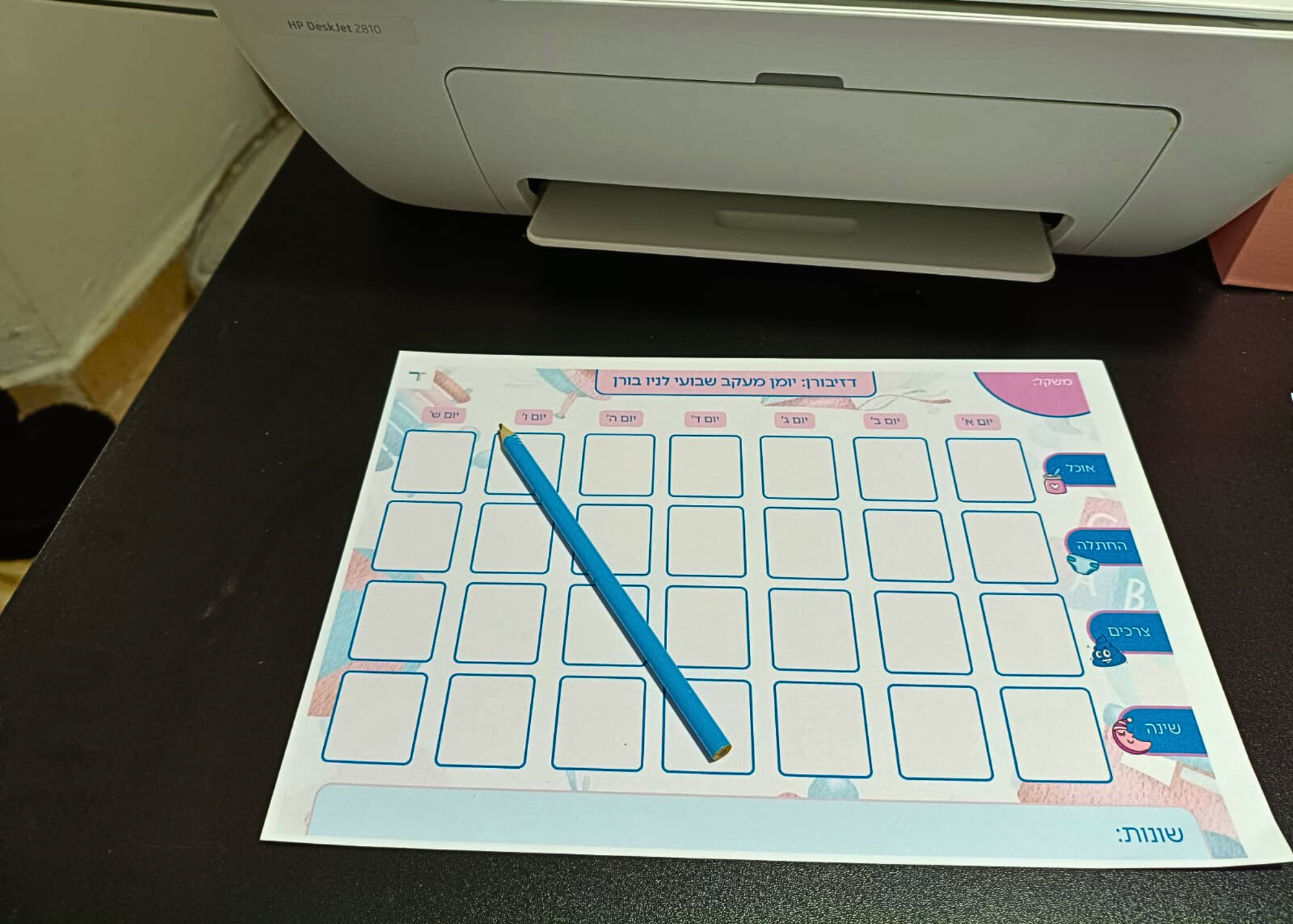 דזיבורן יומן מעקב ניו בורן שבועי | יומן ניהול סדר יום לתינוק הנולד | מעקב הנקה ושינה להדפסה ביתית | מתנה מושלמת ליולדת