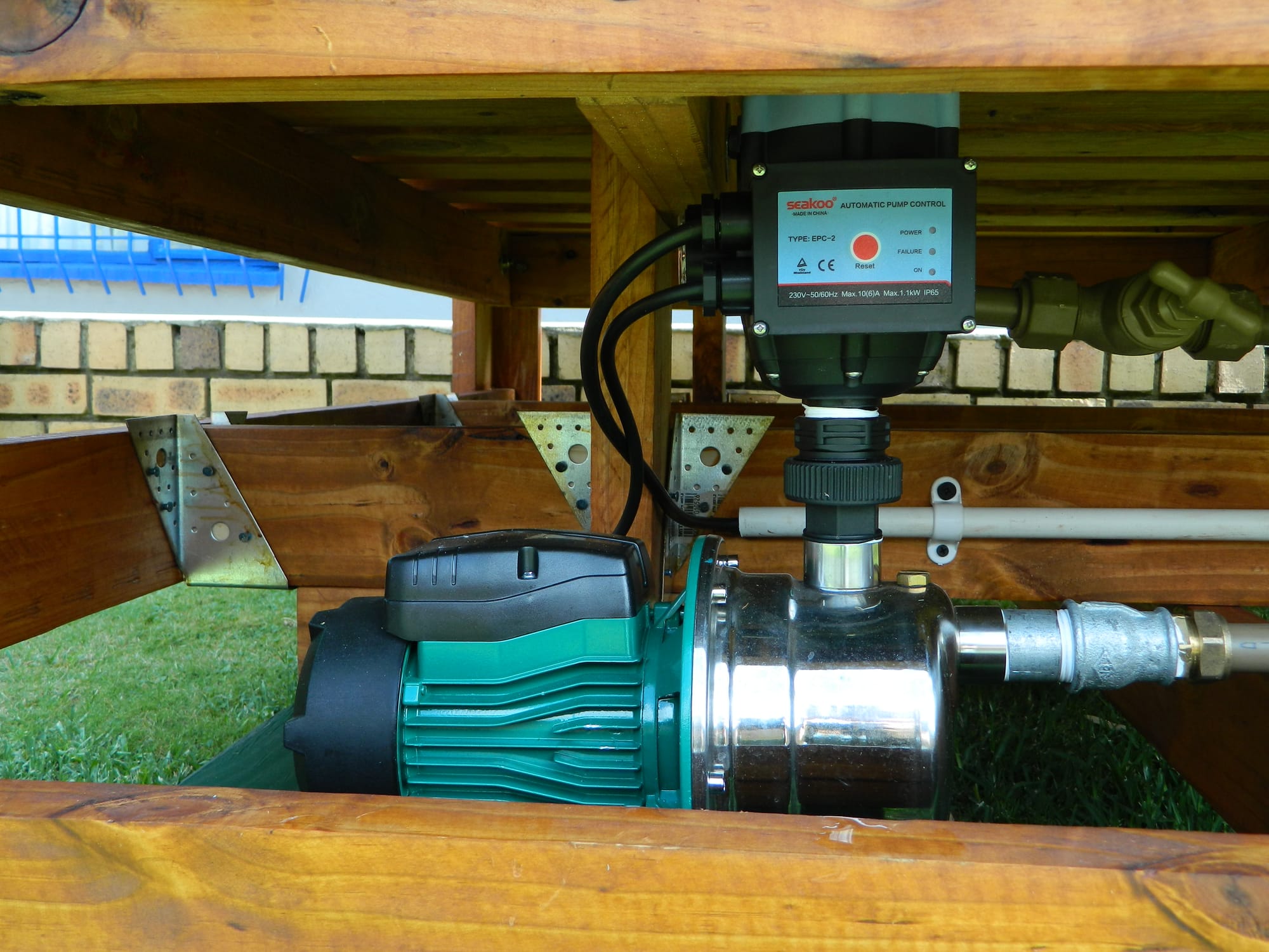 Tank on a Stand with Fittings and Pump