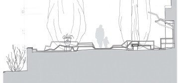 Une structure anguleuse en tubes carrés métalliques assemblés avec jonctions amovibles couverts de panneaux de bois stratifiés