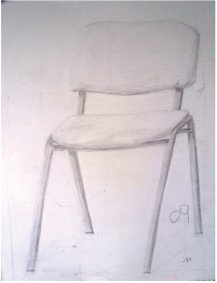 Dessin aux crayons à papier de type H, B et HB, sur format "raisin"