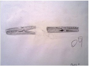 Dessin aux crayons à papier de type H, B et HB, sur format "raisin"