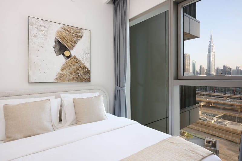 Full Burj Khalifa Skyline View — Peaceful Living in the Heart of Downtown