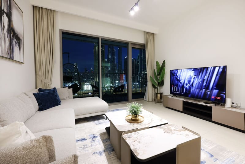 Full Burj Khalifa Skyline View — Peaceful Living in the Heart of Downtown