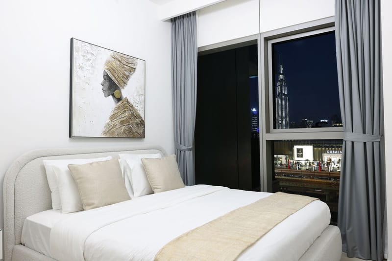 Full Burj Khalifa Skyline View — Peaceful Living in the Heart of Downtown