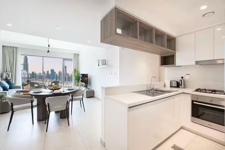 Full Burj Khalifa Skyline View — Peaceful Living in the Heart of Downtown