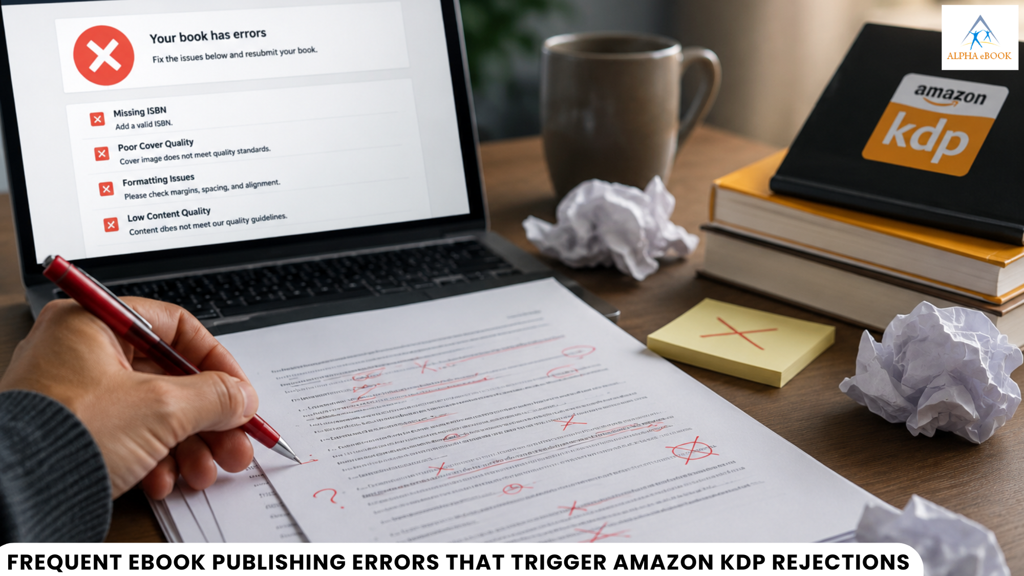 Frequent eBook Publishing Errors That Trigger Amazon KDP Rejections