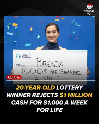 Lottery Winner Turns Down $1 Million Cash for $1,000 Every Week for Life