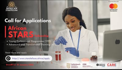 Applications for the African STARS Fellowship Programme 2026 Now Open