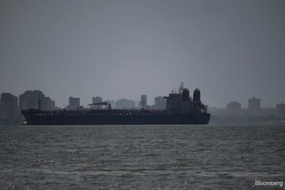 A Convoy of Oil Tankers Cross the Strait of Hormuz