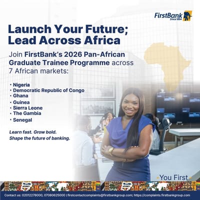 Apply for the First Bank Pan-African Graduate Trainee Programme
