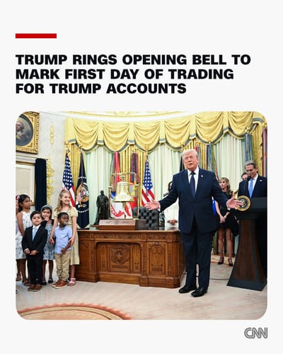 Donald Trump Rings Opening Bell to Mark First Day of Trading for Trump Accounts