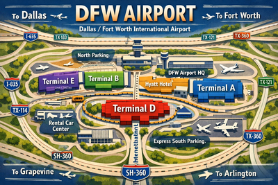 DFW Airport Map – Complete Guide to Dallas/Fort Worth Airport Layout, Terminals & Navigation