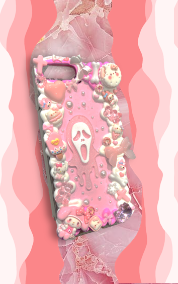 pink ghostface phone case