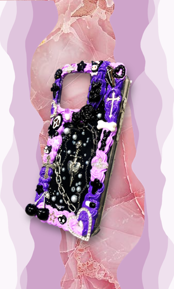 purple and black phone case reference